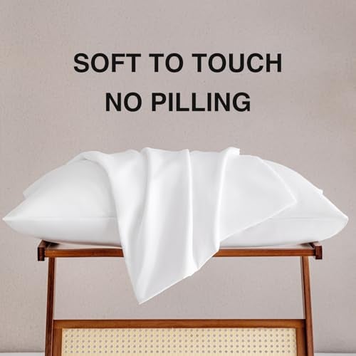 mini panda MINIPANDA White Pillow Cases Set of 4 Queen Size - Super Soft, Smooth and Breathable Pillow Cases Queen- Envelope Design - Machine Washable Lightweight (20X30 Inches (4 Piece)) - Image 5