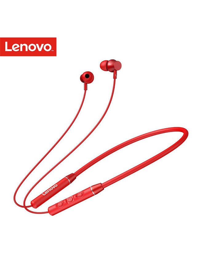 Lenovo Group Limited Lenovo QE03 Wireless Earphones BT5.0 Magnetic Neckband Earbuds w/Mic/8-Hour Playtime/IPX5 Waterproof/HIFI Stereo Sports Headphones for Gym Running Compatible with iOS/Android/Windows Red  - Image 1
