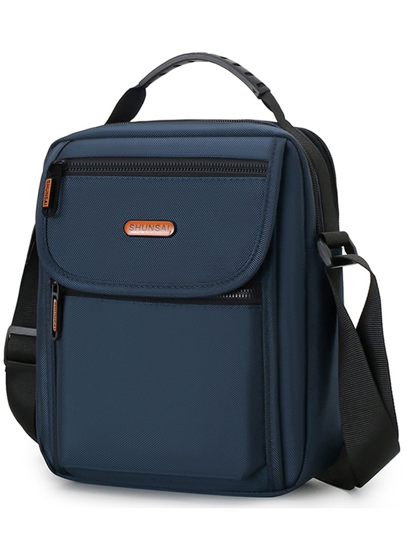 Qiccijoo Qiccijoo Crossbody Shoulder Bag for Men or Women Casual Messenger Bag Sling Bag Travel Bag for Business Office School Hiking Satchel Bags Work Bag Handbag Purse(Blue)  - Image 1