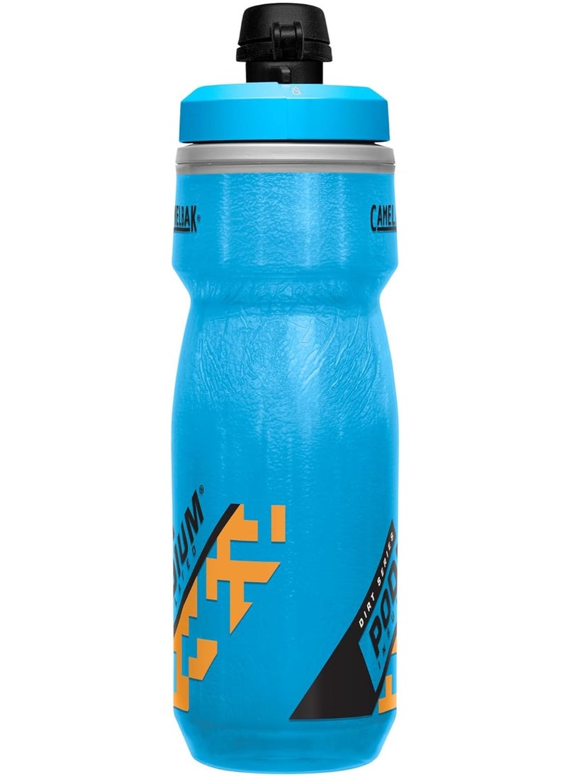 CAMELBAK CamelBak Podium Dirt Series Chill Insulated Mountain Bike Water Bottle 21 oz, Blue/Orange  - Image 3