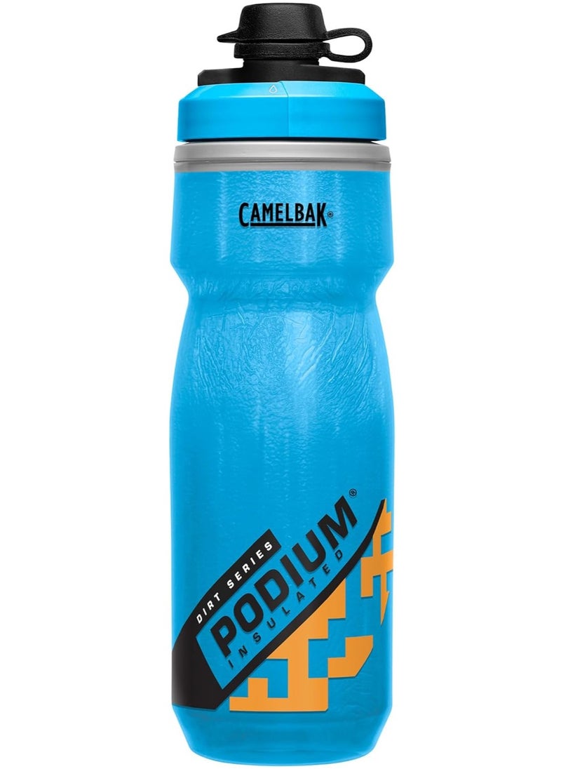 CAMELBAK CamelBak Podium Dirt Series Chill Insulated Mountain Bike Water Bottle 21 oz, Blue/Orange  - Image 1