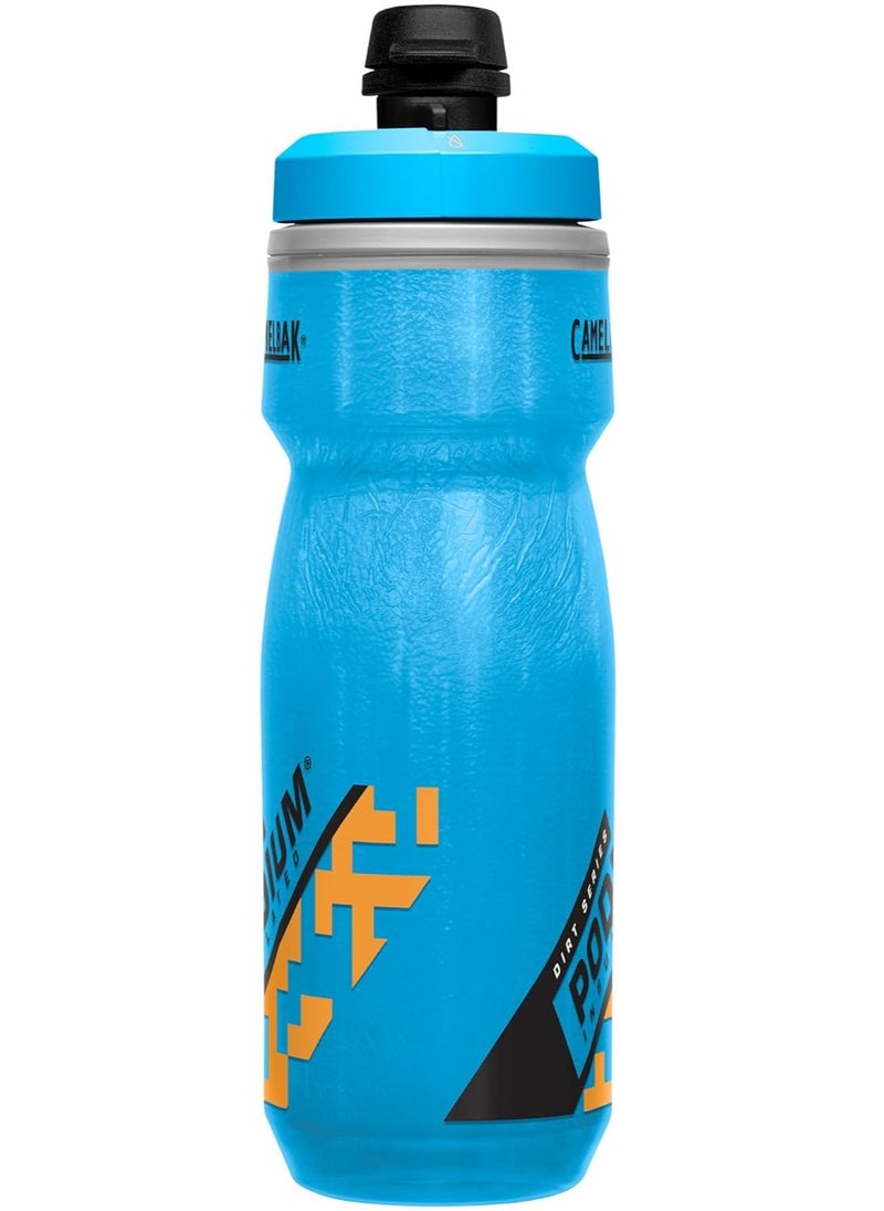 CAMELBAK CamelBak Podium Dirt Series Chill Insulated Mountain Bike Water Bottle 21 oz, Blue/Orange  - Image 2