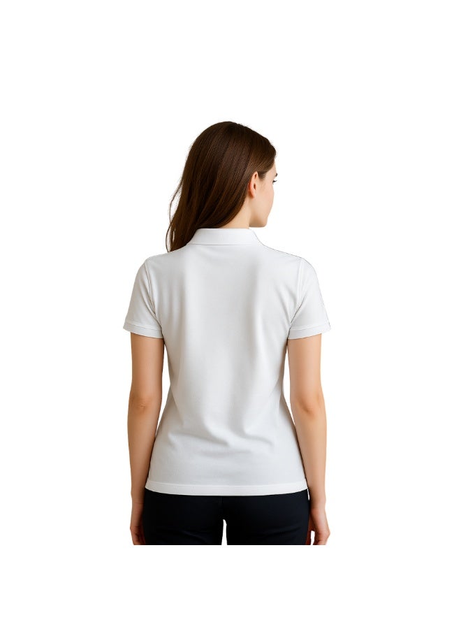 PRINTSHOP4ME Women's Regular-Fit Golf Polo T-shirt Pure Cotton Short Sleeve 220 GSM Basic Colors - Image 5