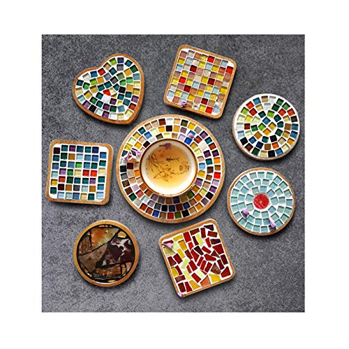 FAIRUO Mosaic Tiles Squares Dark Green Crystal Mosaic Glass Tile for Crafts Bulk DIY Picture Frames Handmade Jewelry Coasters Art Material Decoration,1x1cm,100 Pieces - Image 4