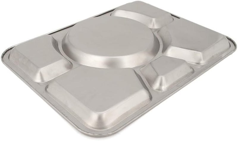 Aspire Divided Dinner Tray Stainless Steel Snack Serving Plate with 6 Compartments6 Sections - Image 5