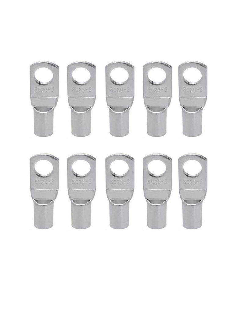 Copper Cable Lugs 10Pcs Set-Wire Terminals, Connector Cable lugs Ring Battery SC Terminals, for Marine, Solar, Automotive, Electric, Home Applications etc (Hole Size 8mm, Cable Size 10mm)  - Image 2