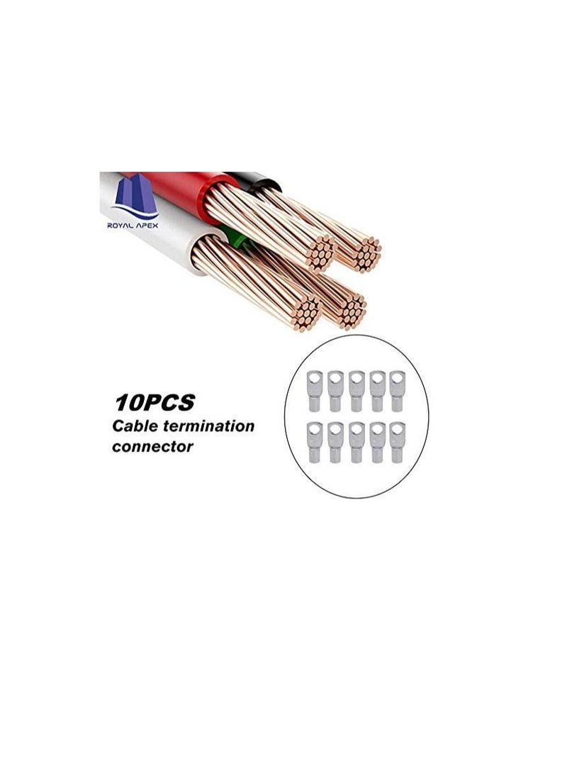 Copper Cable Lugs 10Pcs Set-Wire Terminals, Connector Cable lugs Ring Battery SC Terminals, for Marine, Solar, Automotive, Electric, Home Applications etc (Hole Size 8mm, Cable Size 10mm)  - Image 3
