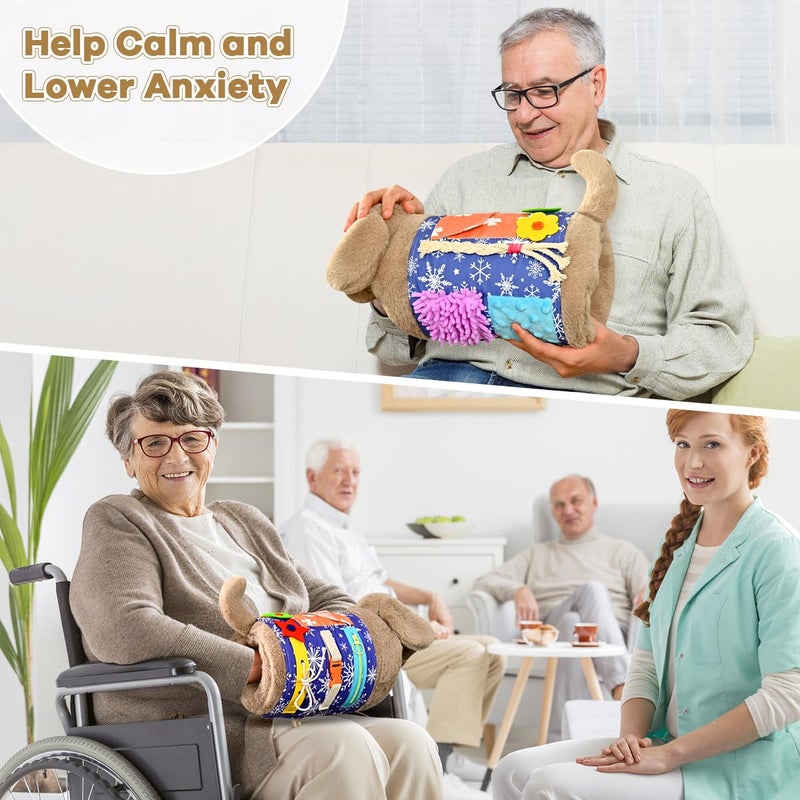ALACCOM Fidget Blanket and Muff Dog for Adults with Dementia,Alzheimers Dementia Activities Products for Seniors and Elderly ,Gift Game and Sensory Fidget Blanket for Alzheimerâ€™s or Dementia - Image 2