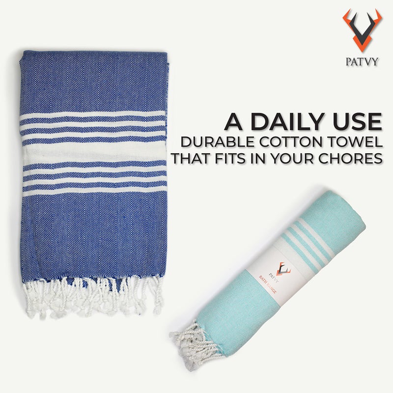 PATVY Bath Towels|Light Weight Turkish Style Bath Towels for Men Large Size Cotton|75X150Cm Quick Absorption &Faster Drying Bath Towel for Women|100% Cotton(Pack Of 3, Blue,Pink&Water Green)90 TC - Image 4