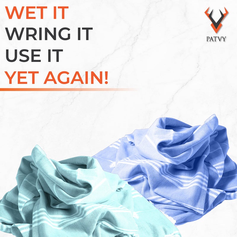 PATVY Bath Towels|Light Weight Turkish Style Bath Towels for Men Large Size Cotton|75X150Cm Quick Absorption &Faster Drying Bath Towel for Women|100% Cotton(Pack Of 3, Blue,Pink&Water Green)90 TC - Image 3