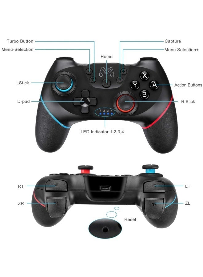 General Wireless Bluetooth handle PRO with vibration 6-axis somatosensory wireless game console handle  - Image 3
