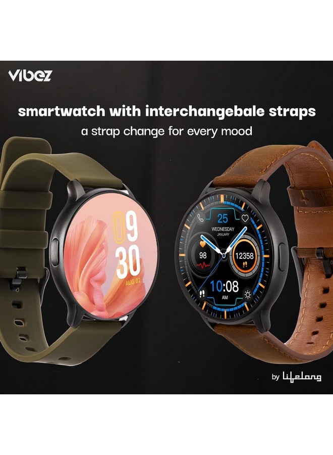 VIBEZ Vibez by Lifelong Emerald Men Smartwatch with Bluetooth Calling|Multiple Straps (VBSWM189, 1 Year Manufacturer Warranty, Black)  - Image 5