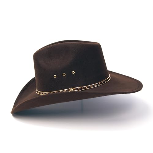 Western Express Felt Finish Cowboy Hat - Pinch Front Style with Gold Band | Cowboy & Cowgirl Hats for Men & Women - Image 5