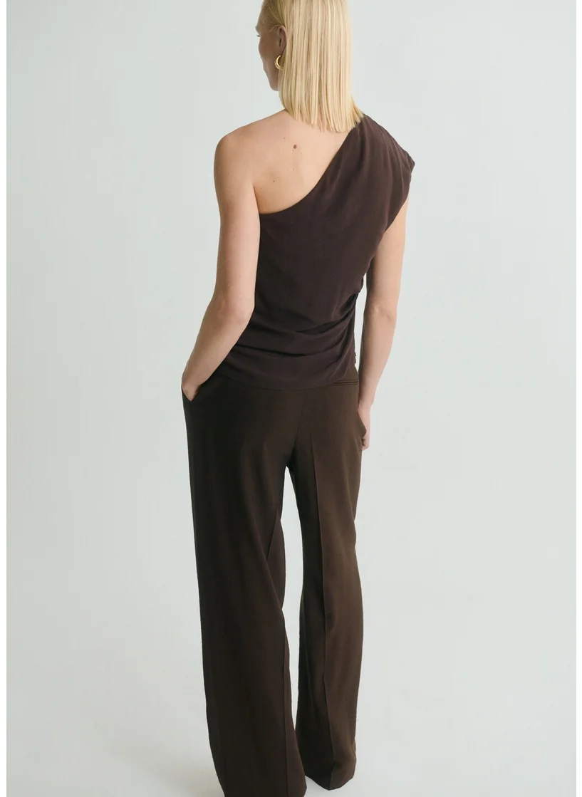 مانجو Fringe Detail Asymmetrical Scarf Blouse
