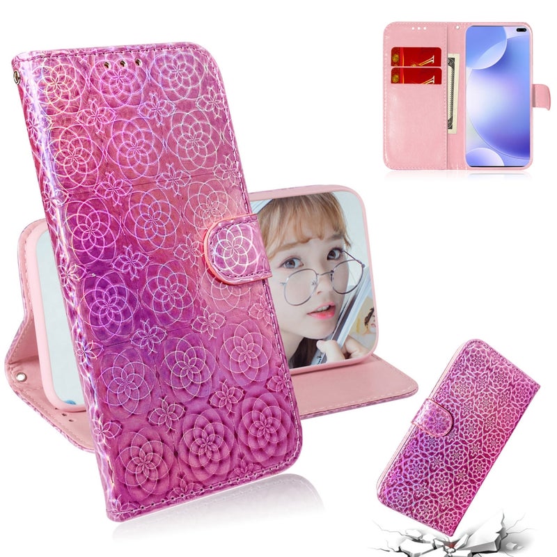 HuHa Protective Cover For Huawei P40 Pro Solid Color Colorful Magnetic Buckle Horizontal Flip PU Leather Case with Holder & Card Slots & Wallet & Lanyard(Pink) - Image 1