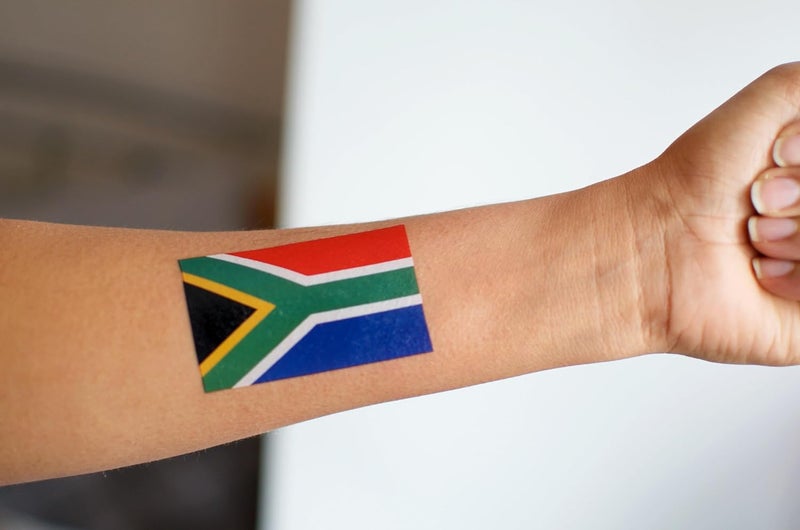 3 × وشم مؤقت لعلم جنوب أفريقيا كبير جداً 3 ملصق وشم لمشجعي الرجبي