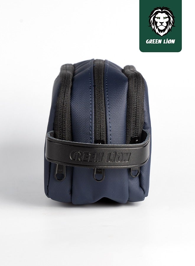GREEN LION Elegant Pouch Travel in Style, Luxurious, Top Grade Material, Waterproof and Quick-Dry interior And Coating, Shock Resistance To Fall Off, Multifunctional Storage with Multi Pockets - Dark Blue - Image 4