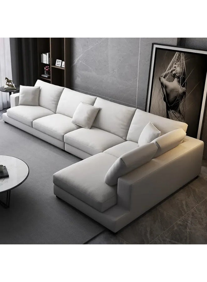 Mardod Saudi L-shaped corner sofa made of Swedish wood and linen fabric with comfortable upholstery - Sugar - MS_ID_LSF_0005 - Image 3