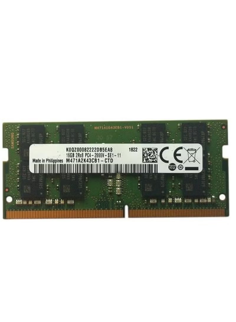 ذاكرة RAM للابتوب سامسونج 16 جيجابايت DDR4 بسرعة 2666MHz، نوع SODIMM 260-Pin بجهد 1.2V لترقية أداء اللابتوب