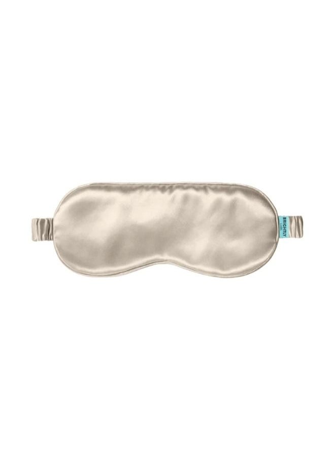 BRIGHTLY LABS Pure Mulberry Silk Eye Mask, Ultimate Sleep Aid for a Full Night's Sleep, Ultra-Soft Comfortable Sleep Mask, Elastic Strap, 22 Momme, Infused with Silver Ions, Standard, Champagne  - Image 1