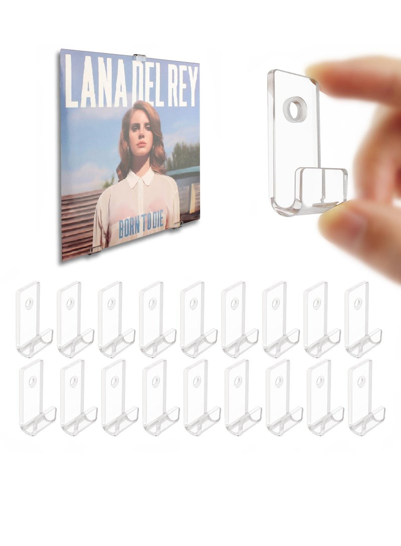 SYOSI Clear Vinyl Record Holder Wall Mount, Minimalist Acrylic Vinyl Holder Wall Display Stand Record Album Shelves Wall Mounted Display for Displaying Daily LP, CD Listening (30 Pack) - Image 1