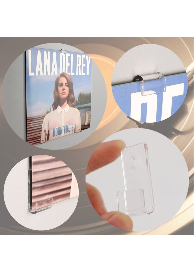 SYOSI Clear Vinyl Record Holder Wall Mount, Minimalist Acrylic Vinyl Holder Wall Display Stand Record Album Shelves Wall Mounted Display for Displaying Daily LP, CD Listening (30 Pack) - Image 4