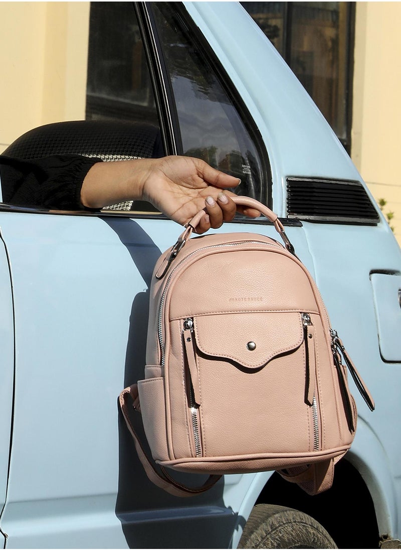 Haute Sauce - Everyday Essentials Mini Backpack - Light Pink - Image 1
