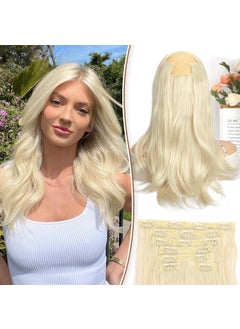 KooKaStyle KooKaStyle Clip in Hair Extensions Thick Long Straight Hair Extensions Upgrade Soft Lace Weft Lightweight 7PCS Layered Hair Extensions Platinum Blonde 14Inch for Women 
