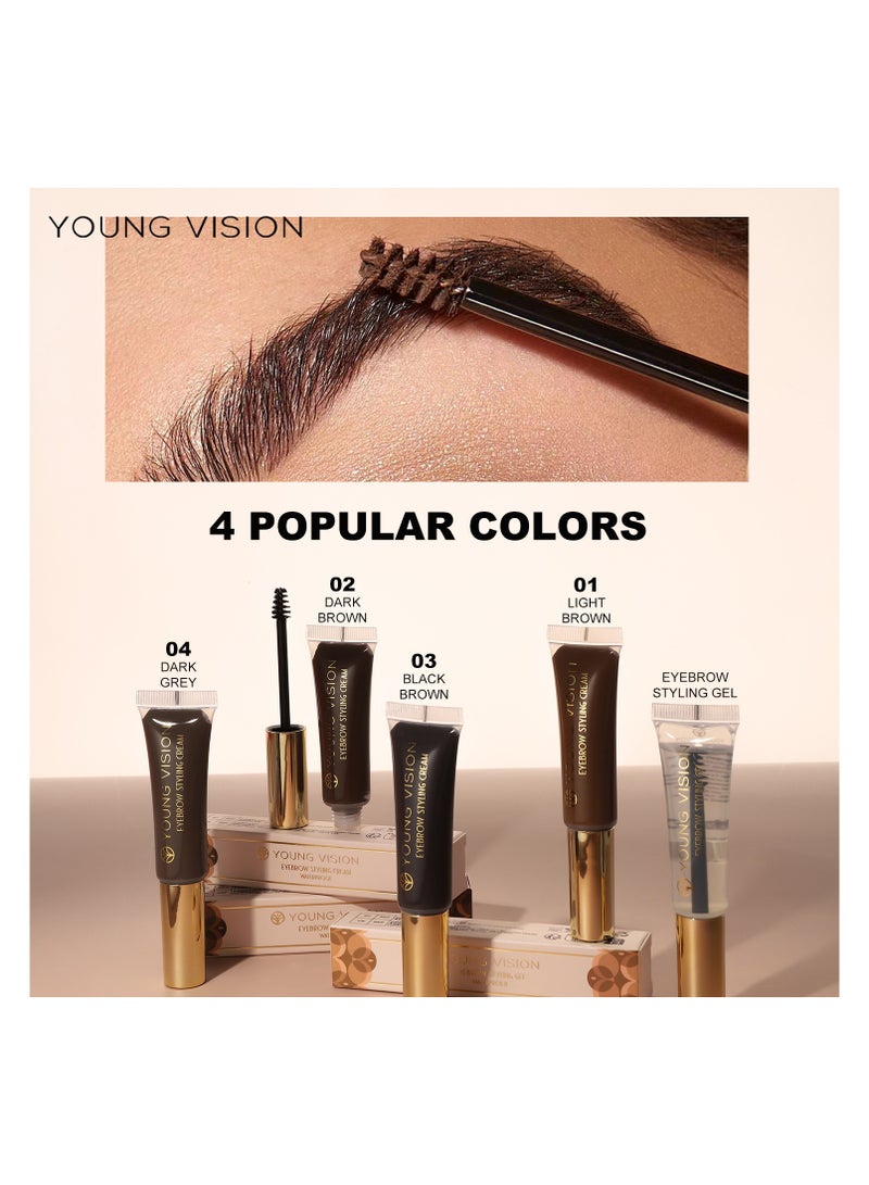 YOUNG VISION YOUNG VISION eyebrow dyeing cream three-dimensional shaping eyebrow gel square water solid color wild natural not easy to smudge light brown  - Image 3
