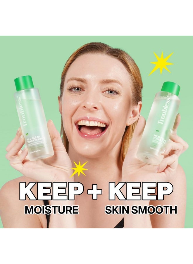 Troubless Troubless Mild Clear Toner Essence - Skin Moisturizing & Soothing Toner for Face, Tea Tree Facial Toner for All Skin Types | Hydrating Skin Toner, Daily Skin Care (6.76 fl oz)  - Image 2