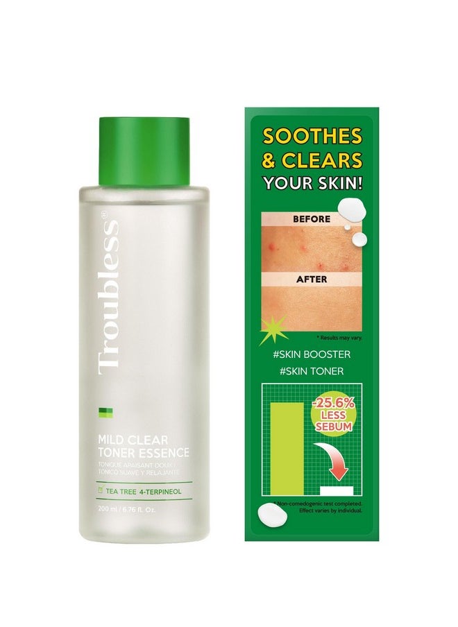 Troubless Troubless Mild Clear Toner Essence - Skin Moisturizing & Soothing Toner for Face, Tea Tree Facial Toner for All Skin Types | Hydrating Skin Toner, Daily Skin Care (6.76 fl oz)  - Image 1