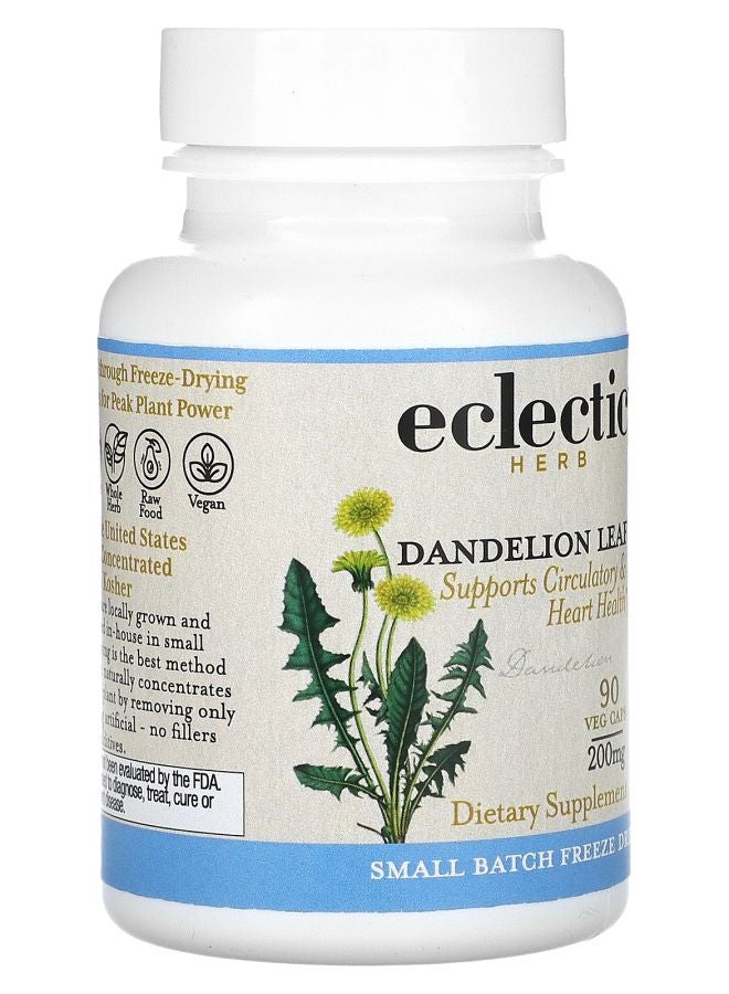 Eclectic Herb Dandelion Leaf 200 mg 90 Veg Caps - Image 2