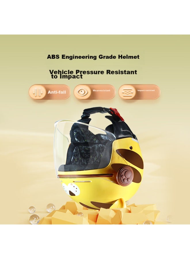 JD.com Jd Jingzao Winter Warm Children's Electric Scooter Helmet, Anti-freeze Inner Lining, Upgraded Version With New National Standard A-class 3c Certification, Thickened Cushioning Layer, Electric Scooter Brown Bear Style, 55-58cm - Image 5