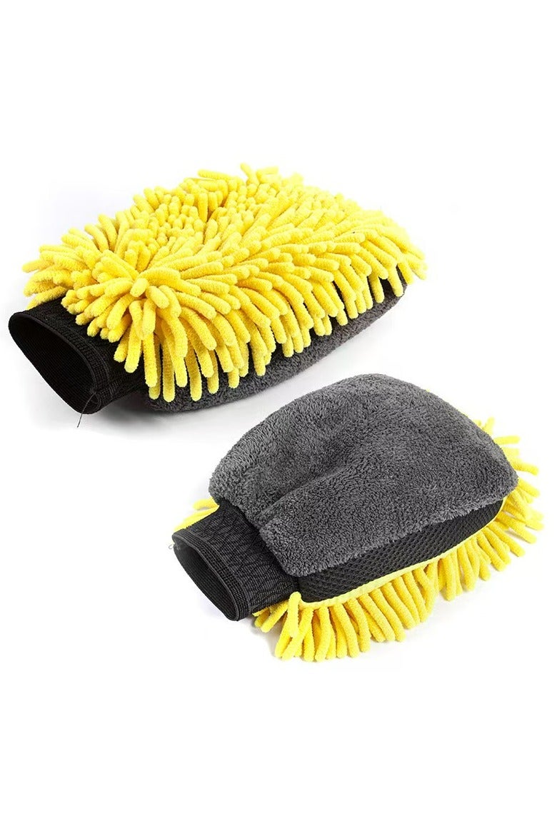 1pcs Microfiber Car Wash Mitt, Thick Car Cleaning Mitt, Double-sided Glove, Anti Scratch Car Cleaning Tool, Home Kitchen Plush Glove Tool - Image 1
