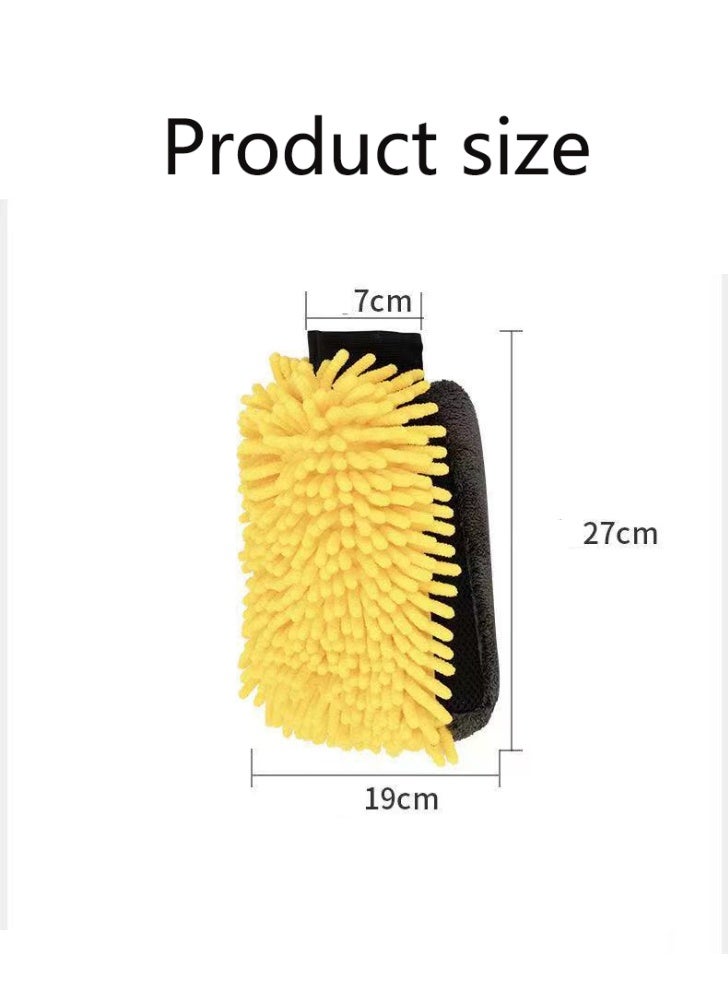 1pcs Microfiber Car Wash Mitt, Thick Car Cleaning Mitt, Double-sided Glove, Anti Scratch Car Cleaning Tool, Home Kitchen Plush Glove Tool - Image 2