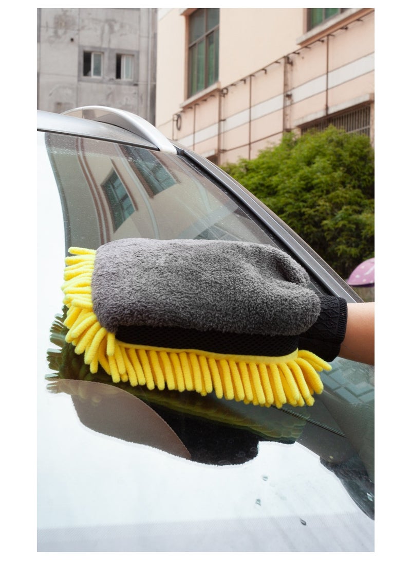 1pcs Microfiber Car Wash Mitt, Thick Car Cleaning Mitt, Double-sided Glove, Anti Scratch Car Cleaning Tool, Home Kitchen Plush Glove Tool - Image 4