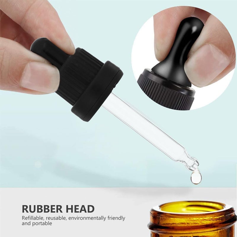 10 Sets Essential Oil Bottle Glass Droppers 15ml with Resistant Plastic Pressure Caps for Safety and Precise Liquid Dispensing - Image 5