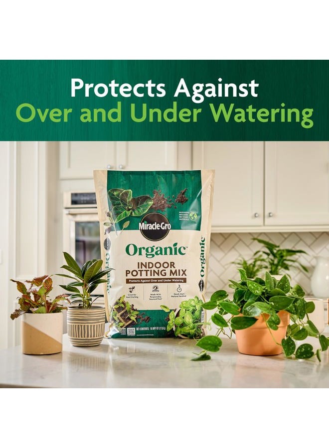 Miracle-Gro Organic Indoor Potting Mix, Protects Against Over and Under Watering, for Indoor Container Plants, Houseplants and Starter Plants, OMRI Listed, 8 qt. - Image 4