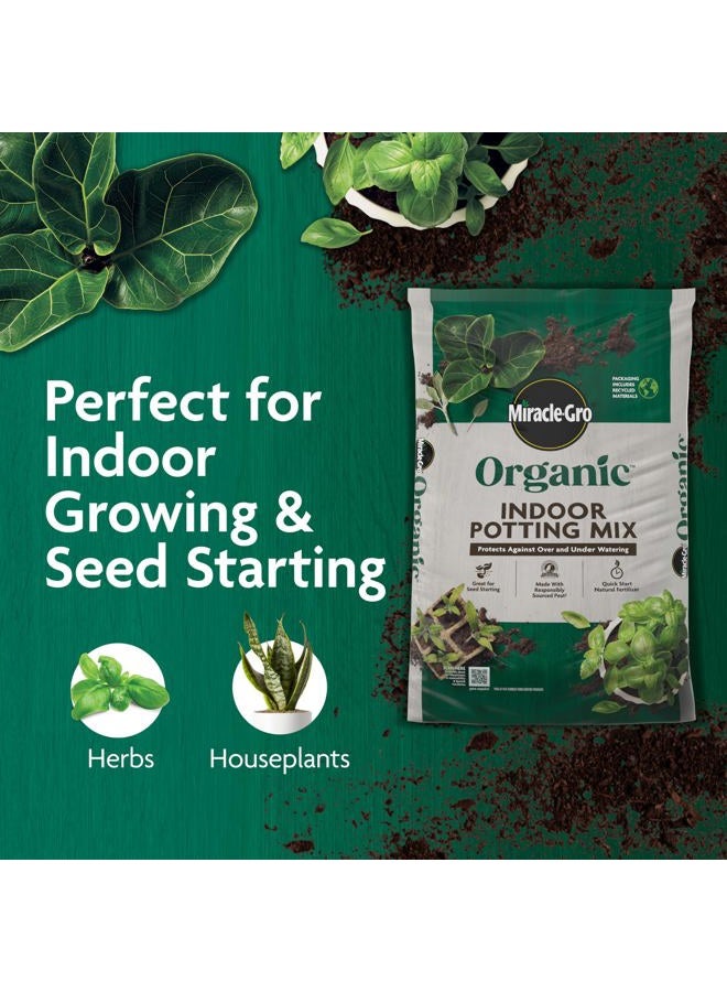 Miracle-Gro Organic Indoor Potting Mix, Protects Against Over and Under Watering, for Indoor Container Plants, Houseplants and Starter Plants, OMRI Listed, 8 qt. - Image 3