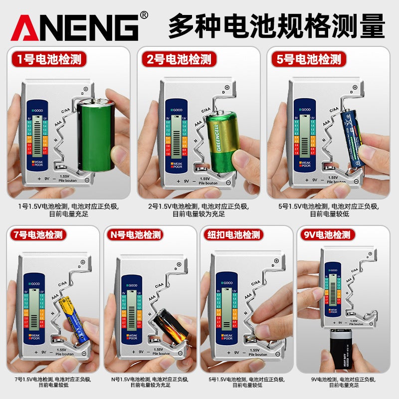Battery Tester Battery Power Detector Digital Display Battery Voltage Measurer Can Measure 1.5V9V Battery Metering - Image 5