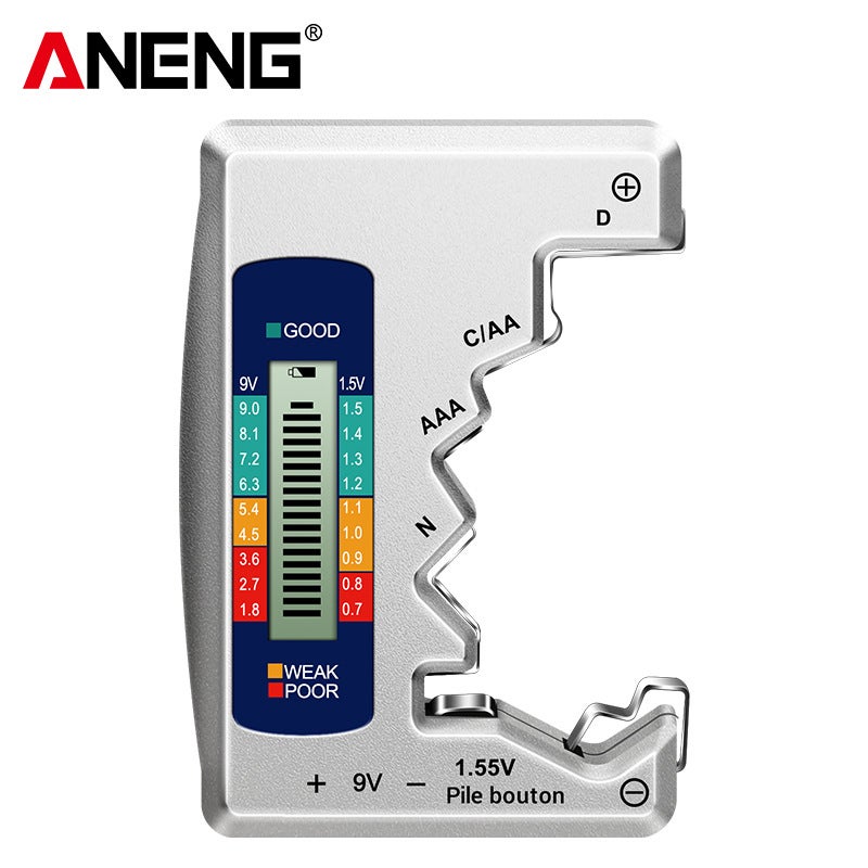 Battery Tester Battery Power Detector Digital Display Battery Voltage Measurer Can Measure 1.5V9V Battery Metering - Image 1