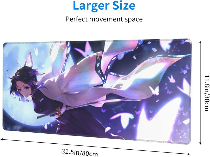 كاست ويف لوحة ماوس ألعاب كبيرة، قاعدة مطاطية متينة غير قابلة للانزلاق، لوحة ماوس أنمي، حواف مخيطة، لوحة مفاتيح ألعاب 11.8 × 31.5 بوصة للمكتب المنزلي والألعاب - Image 3