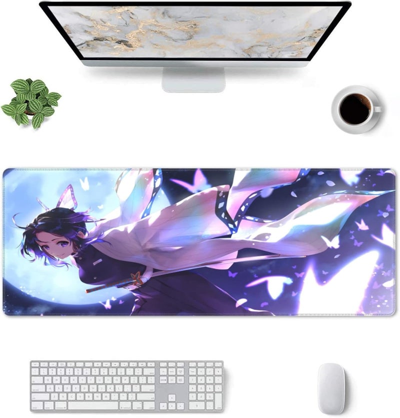 كاست ويف لوحة ماوس ألعاب كبيرة، قاعدة مطاطية متينة غير قابلة للانزلاق، لوحة ماوس أنمي، حواف مخيطة، لوحة مفاتيح ألعاب 11.8 × 31.5 بوصة للمكتب المنزلي والألعاب - Image 2