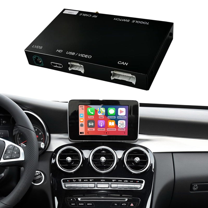 NINETOM Wireless Carplay Retrofit Kit Decoder for Mercedes Benz NTG50 C GLC CLA GLA Class W205 20152018 Year Support Android Auto Mirror Link Reverse Camera Original Car Function