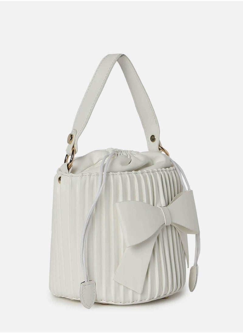 Haute Sauce - Gathered White Bucket Bag - Image 1