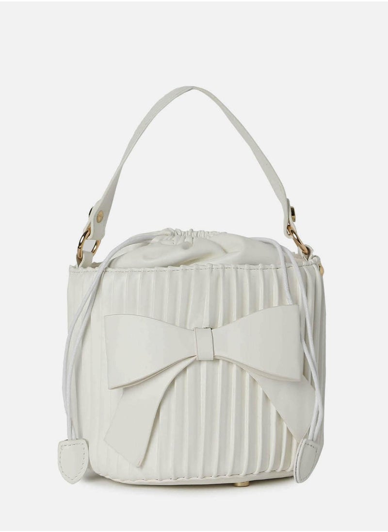 Haute Sauce - Gathered White Bucket Bag - Image 1