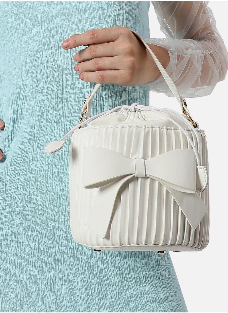 Haute Sauce - Gathered White Bucket Bag - Image 1