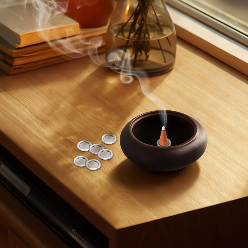 40PCS Tower Incense Burner Tray - Small Metal Aromatherapy Holder for Cones and Sticks Decorative Metal Plate for Home Relaxation Decor - Image 3