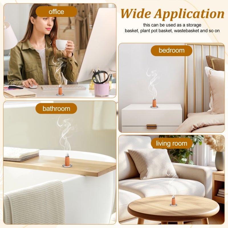 40PCS Tower Incense Burner Tray - Small Metal Aromatherapy Holder for Cones and Sticks Decorative Metal Plate for Home Relaxation Decor - Image 5