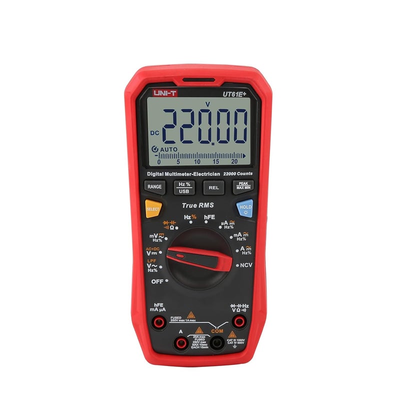UNI-T UT61E+ Digital Multimeter with Auto Range, True RMS, and NCV Testing - Image 1